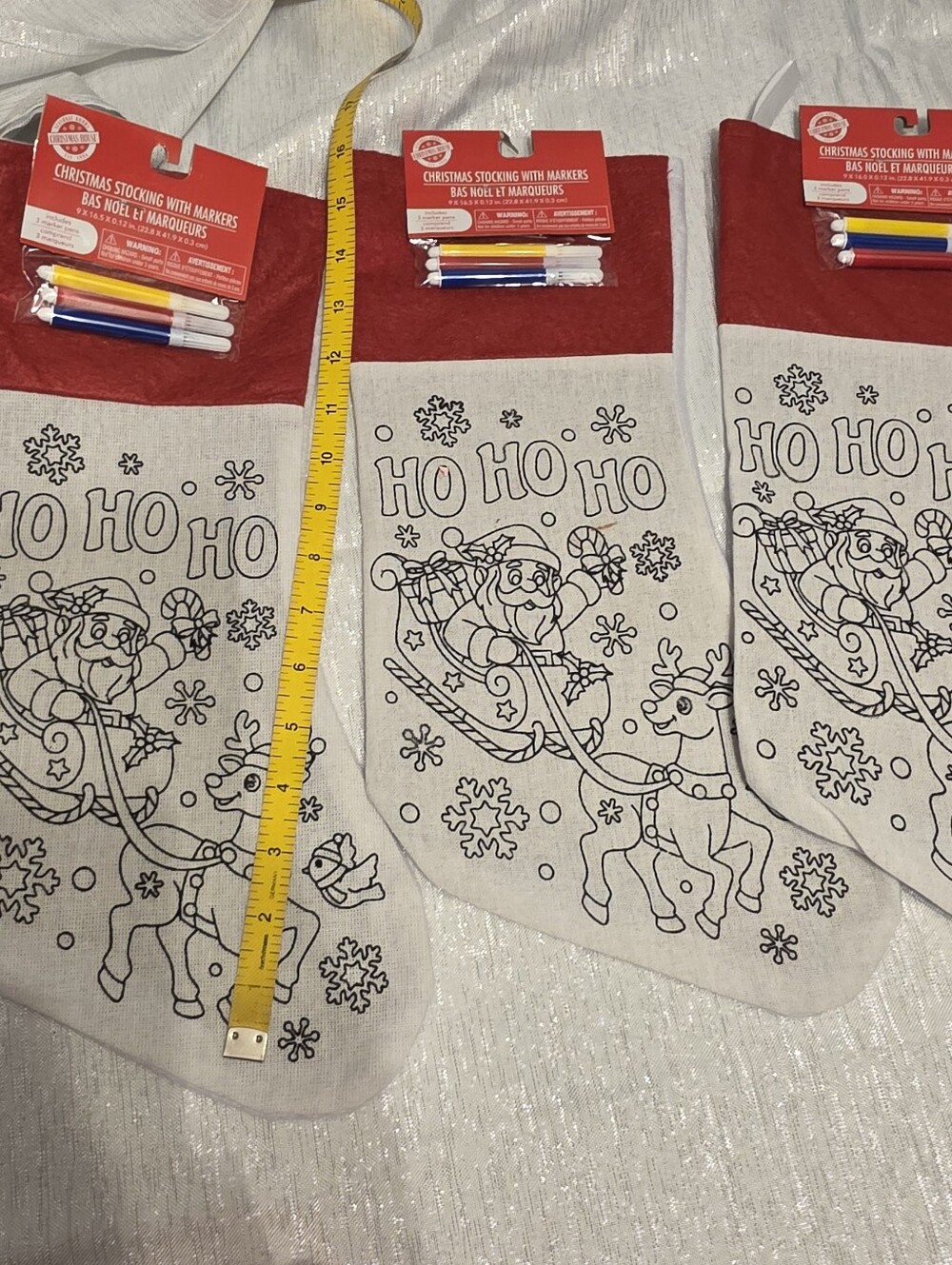 3 NEW Color Your Own Christmas Stockings